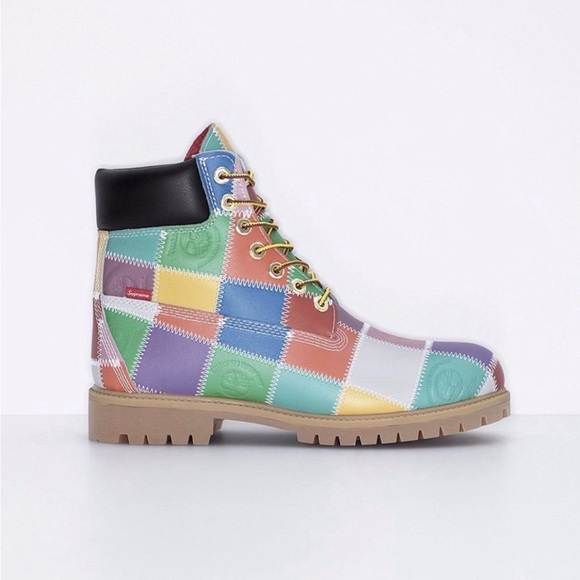 Timberland X Supreme Multicolor Patchwork Men's Boots